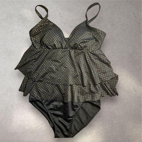 Magicsuit Black W/ Gold Polka Dot Swimsuit - Picture 1 of 3
